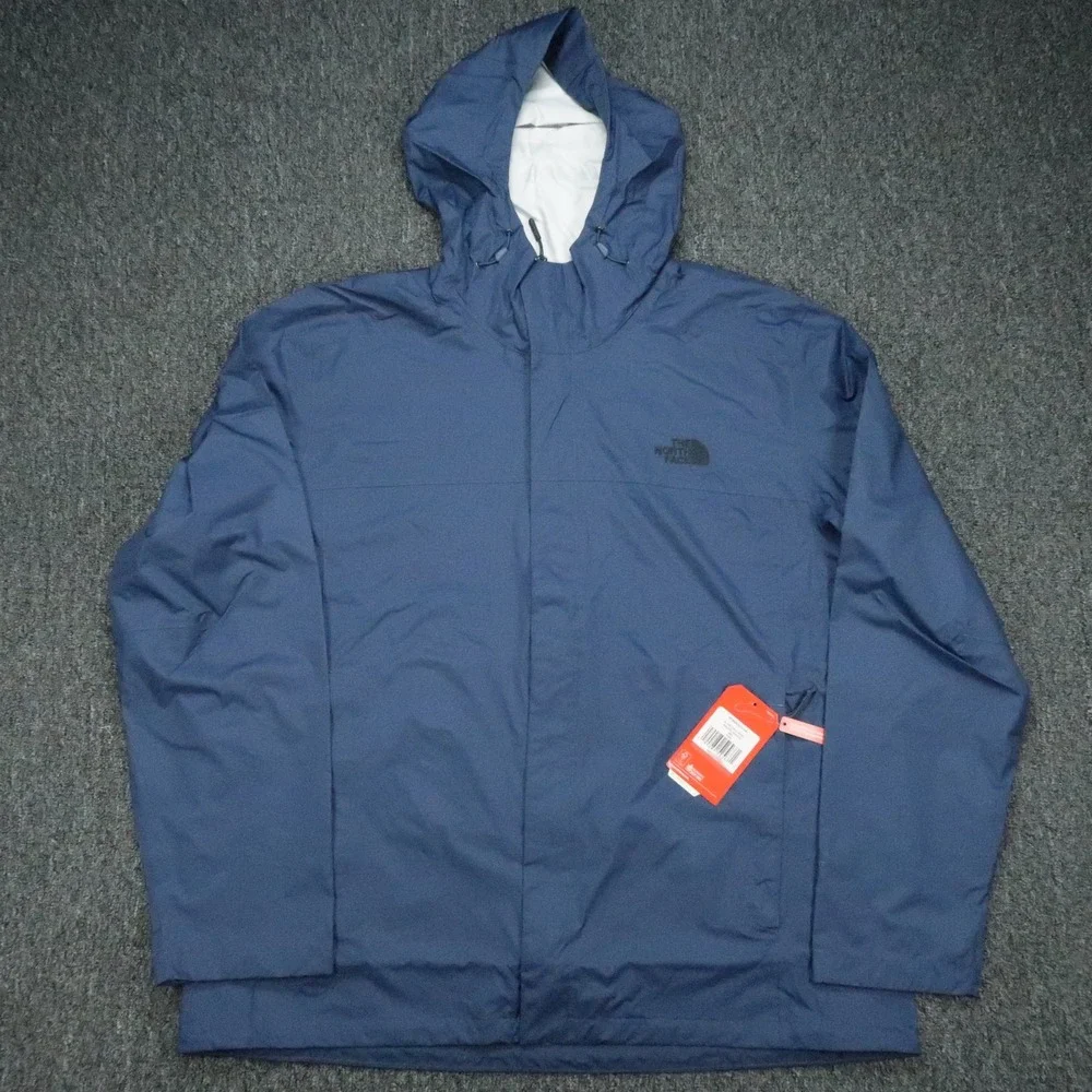 The North Face Jacket Mens XXL Blue Venture 2 Hooded Waterproof Full Zip Rain